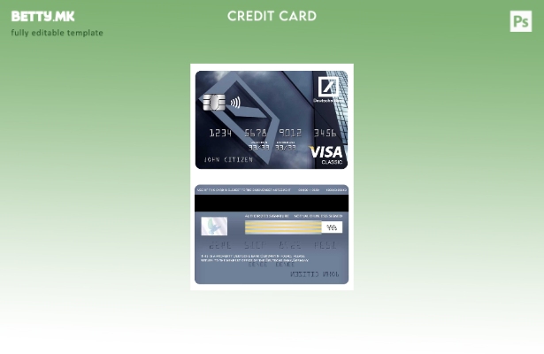 модерен стил шаблон за класична картичка за виза Германија Deutsche bank